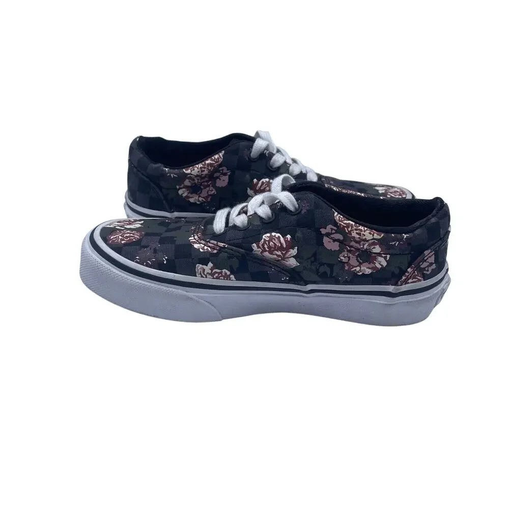 Vans Classic Old Skool Canvas Floral Shoes Sneakers Lace Up Missy Girls Size 12